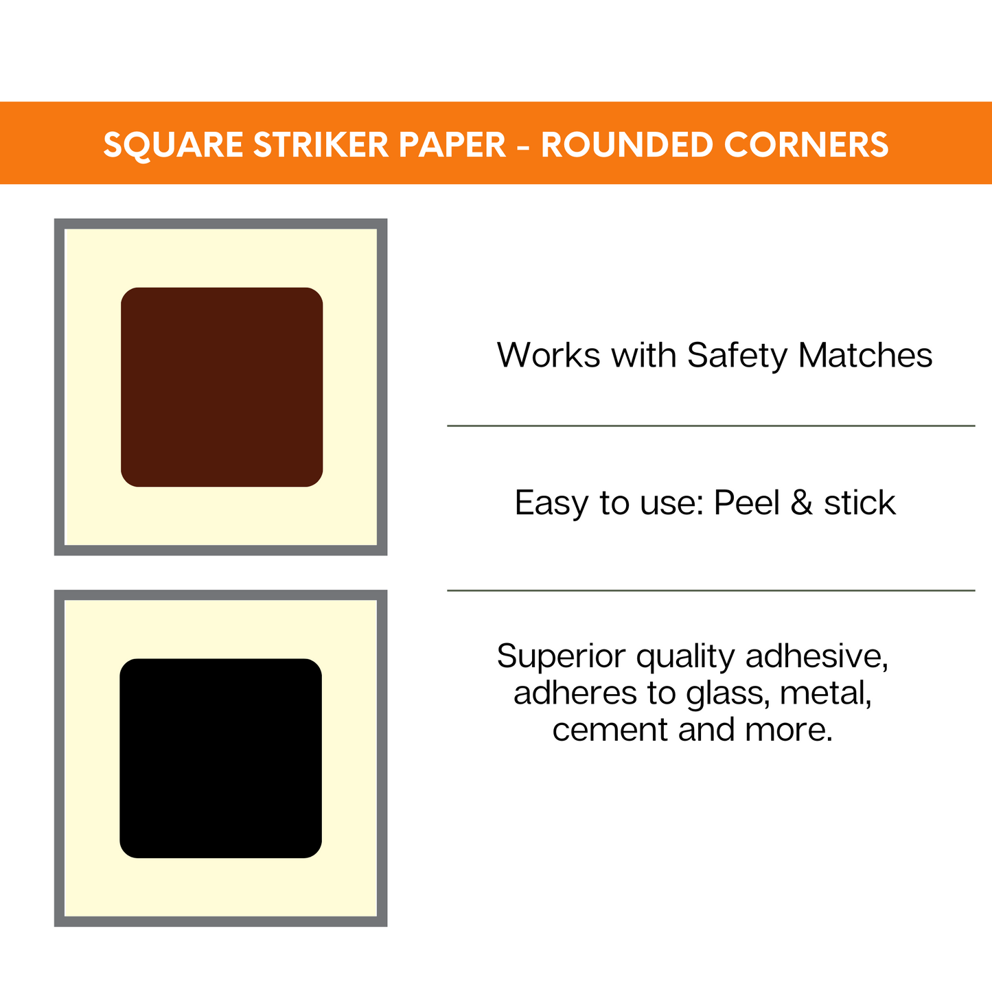 2" Squared | Pre-cut Striker Paper