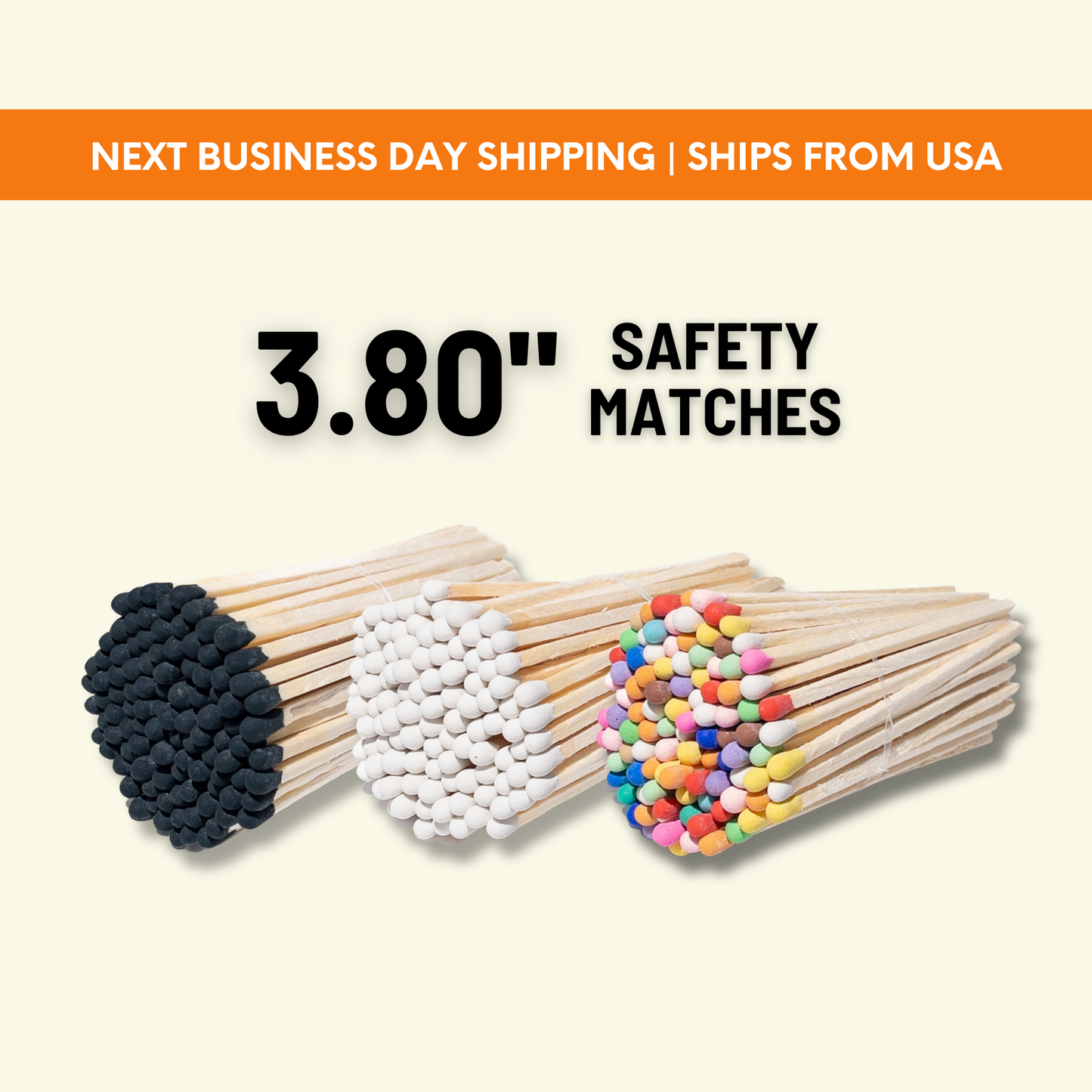 3.80" Black Tip Long matches | Bulk matches | Matches Kit