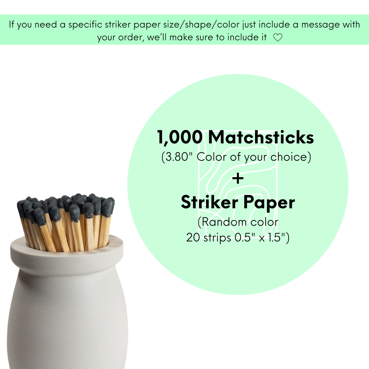 3.80" Black Tip Long matches | Bulk matches | Matches Kit