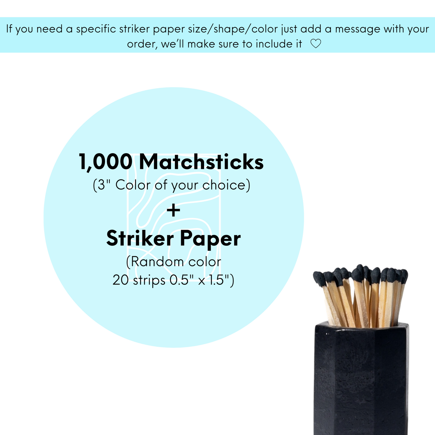 3" White Tip Long matches | Bulk matches | Matches Kit