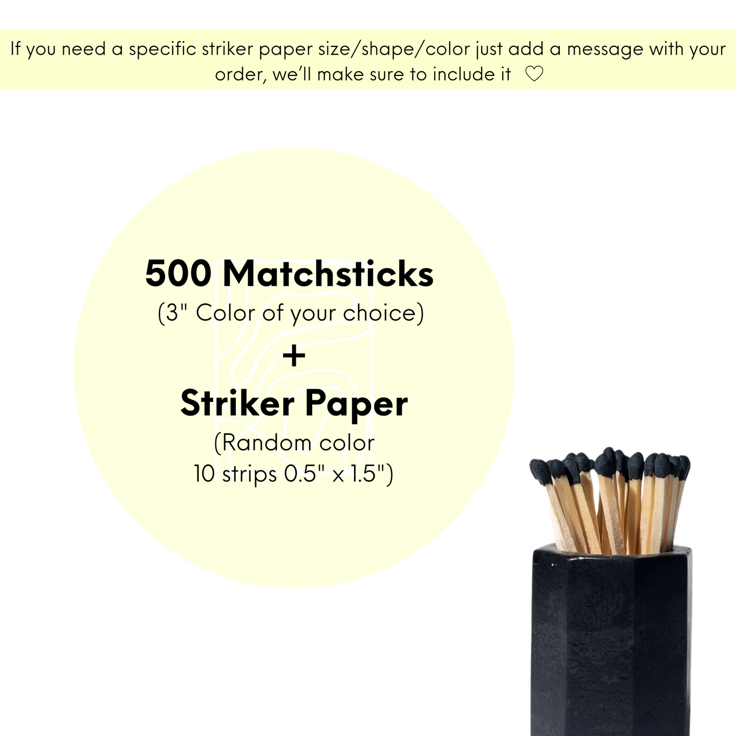 3" White Tip Long matches | Bulk matches | Matches Kit