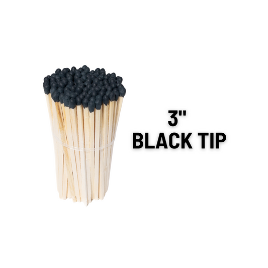 3" Black Tip Long matches Black | Bulk matches | Matches Kit