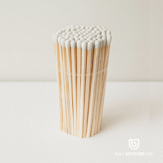 3.80″ White Tip Safety Matches | Long Wooden Matches for Candles & Events