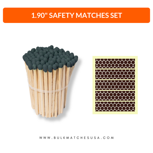 1.90โ Safety Matches โ Black Tip