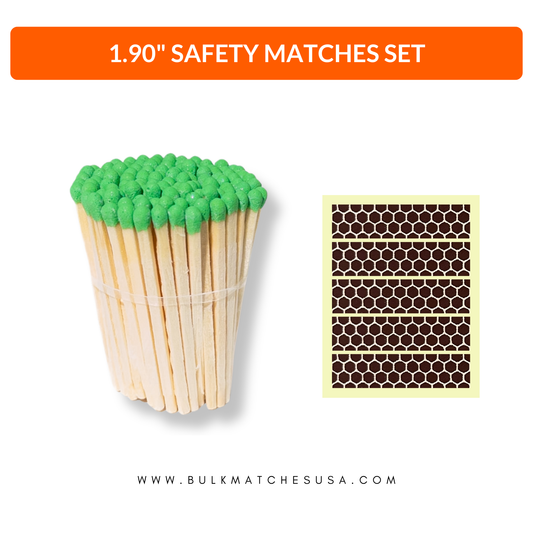 1.90โ Safety Matches โ Lime Green