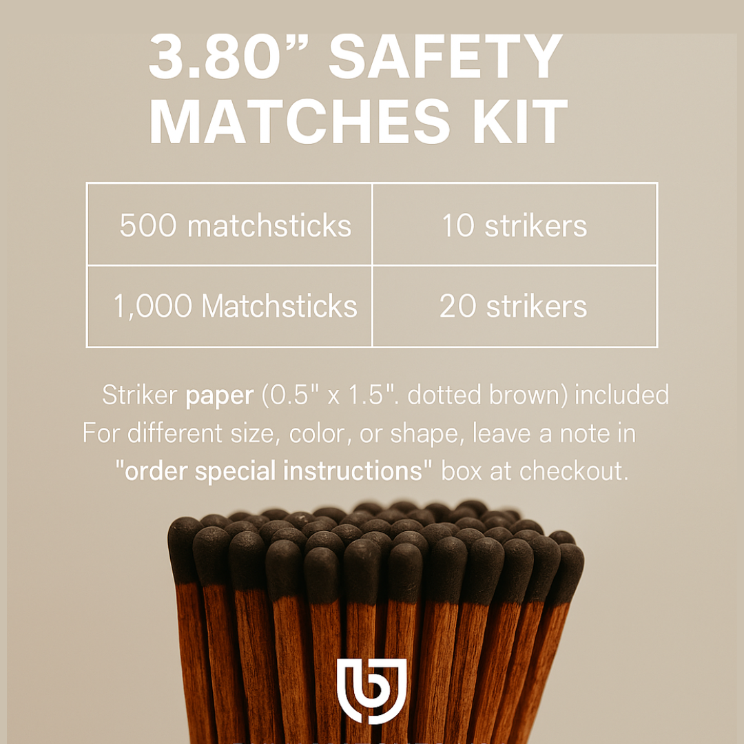 3.80″ Gold Metallic Tip Safety Matches | Luxury Long Matches for Candles & Events