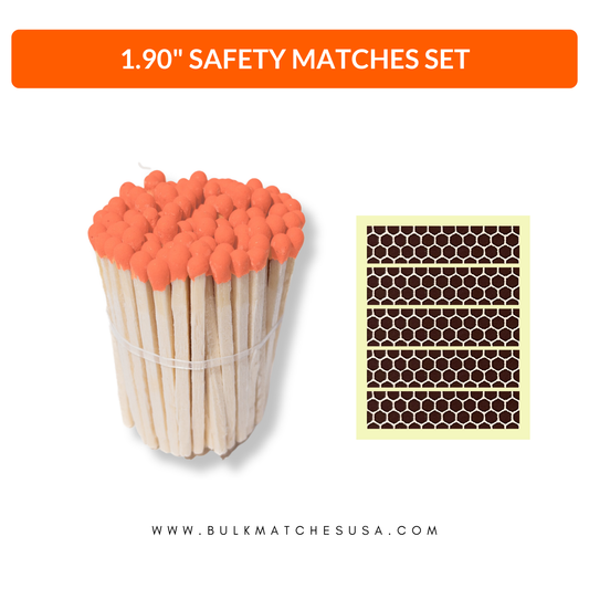 1.90โ Safety Matches โ Orange Tip