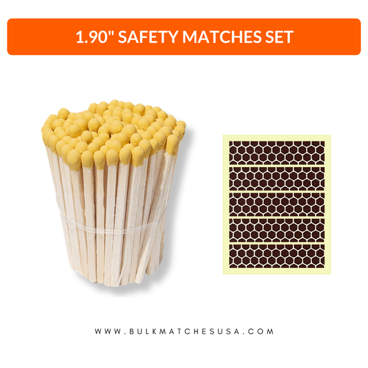 1.90โ Safety Matches โ Yellow Tip