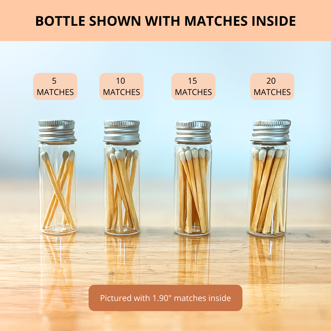 Clean Look Empty Glass Bottles – 100 Pack with Metal Lid + Striker Stickers