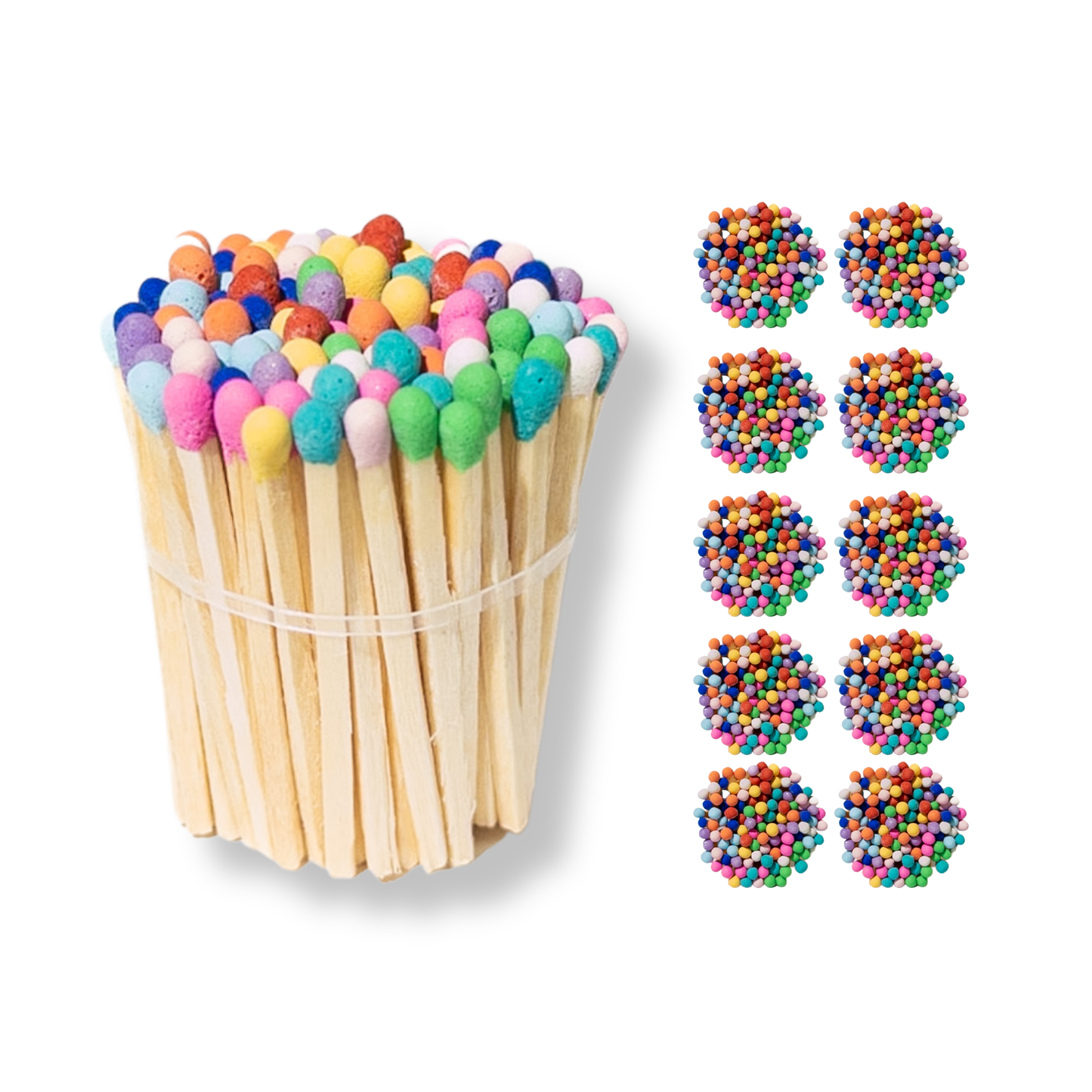 1.90” Safety Matches – Rainbow Tip (11 Colors)