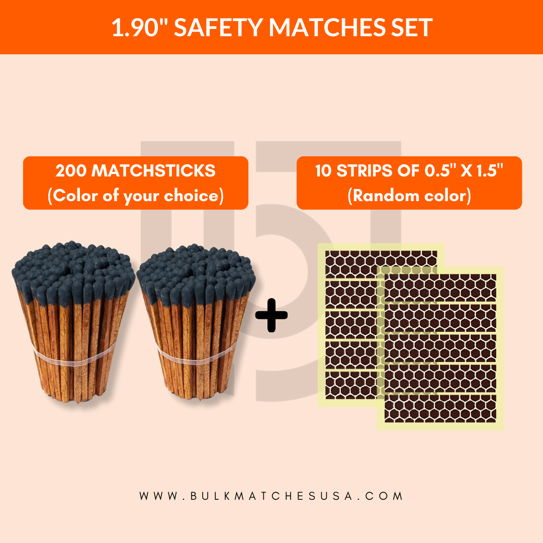 1.90" Safety Matches - Small Quantity