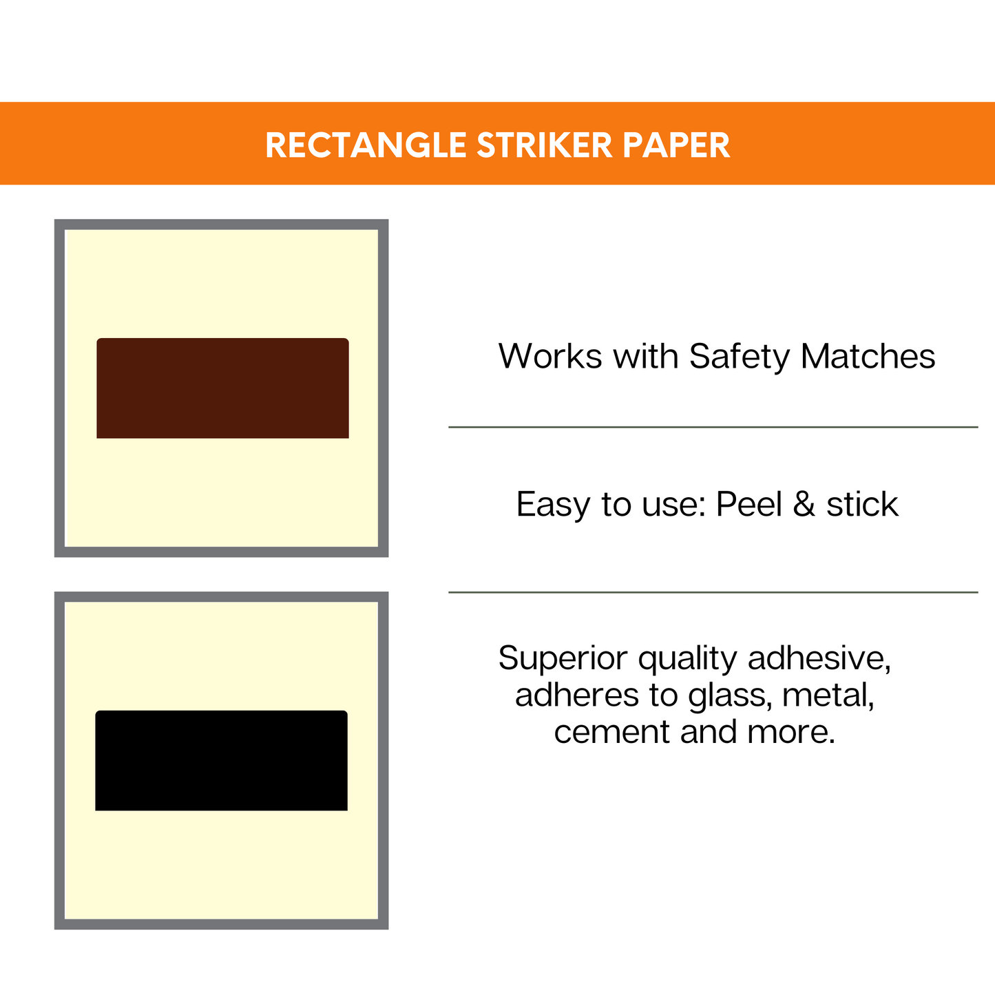 1" x 1.5" Rectangle | Pre-cut Striker Paper