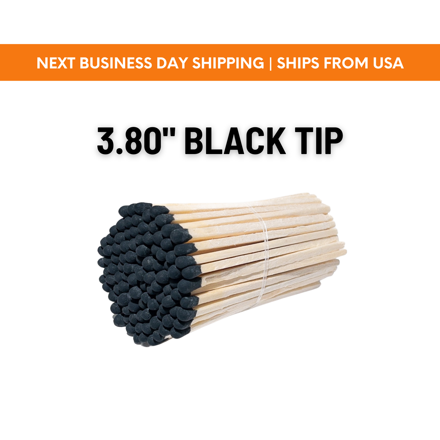 3.80" Black Tip Long matches | Bulk matches | Matches Kit