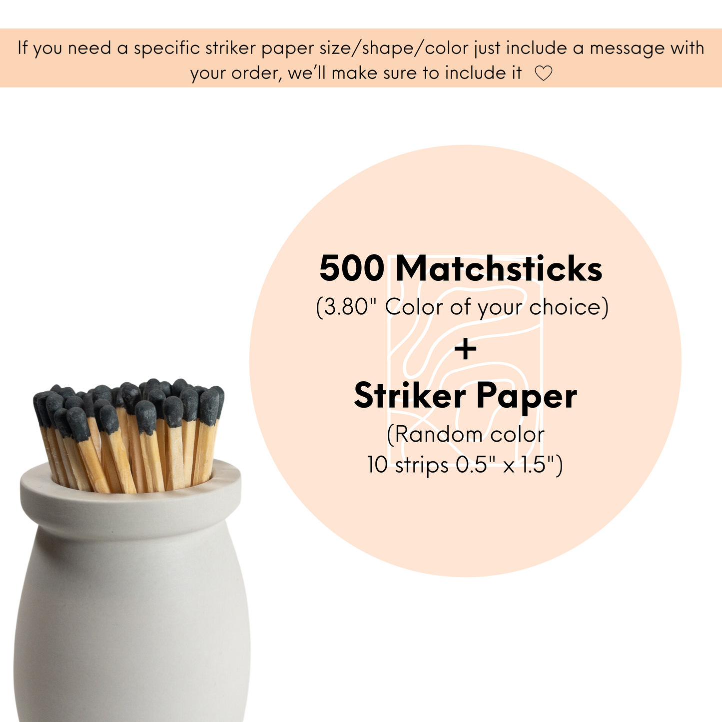 3.80" White Tip Long matches | Bulk matches | Matches Kit