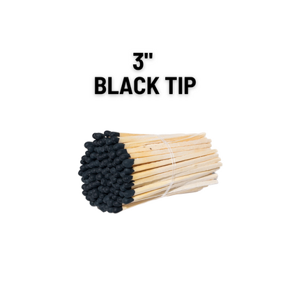 3" Black Tip Long matches Black | Bulk matches | Matches Kit