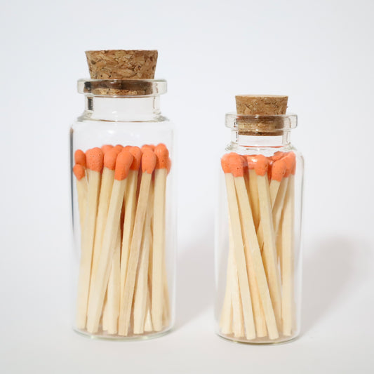 Orange Matches in a bottle | Wedding favors | Colorful Matches | Apothecary jars