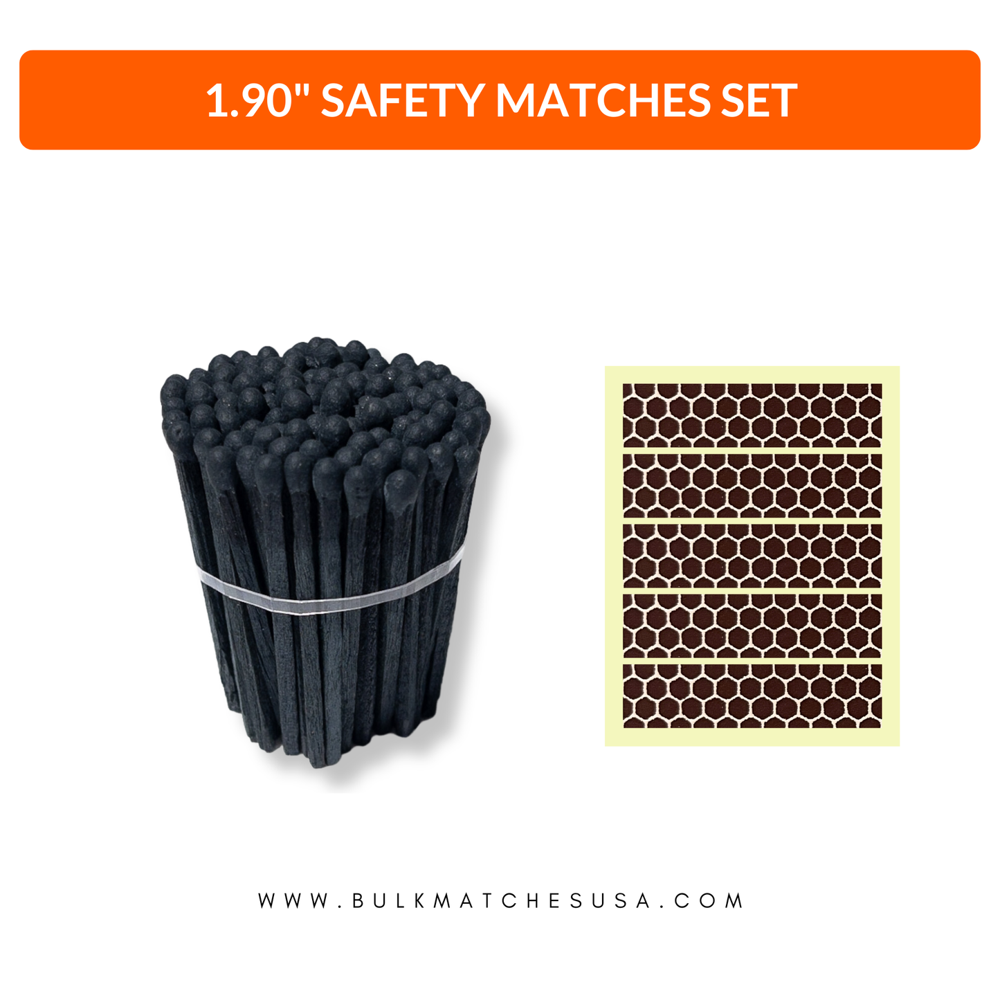 All Black 1.90" - Safety Matches