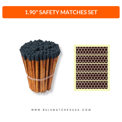 Black Faux Cedar 1.90" - Safety Matches