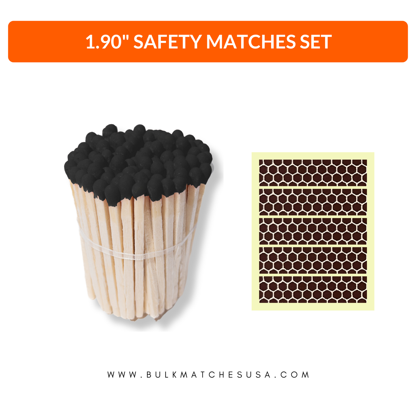 Black Tip 1.90" - Safety Matches