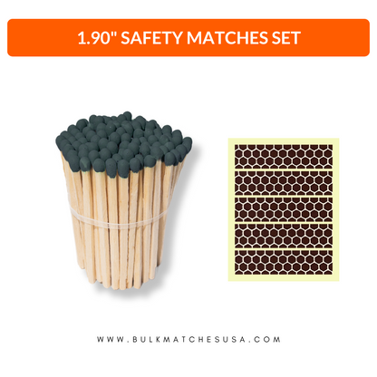Black Tip 1.90" - Safety Matches