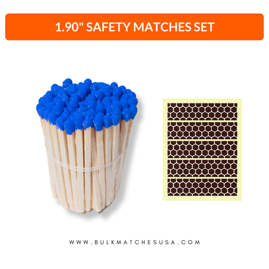 1.90” Safety Matches – Blue Tip