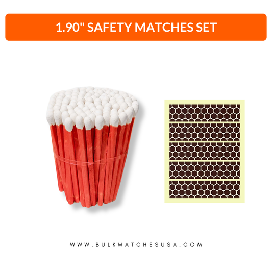 1.90” Safety Matches – Candy Cane
