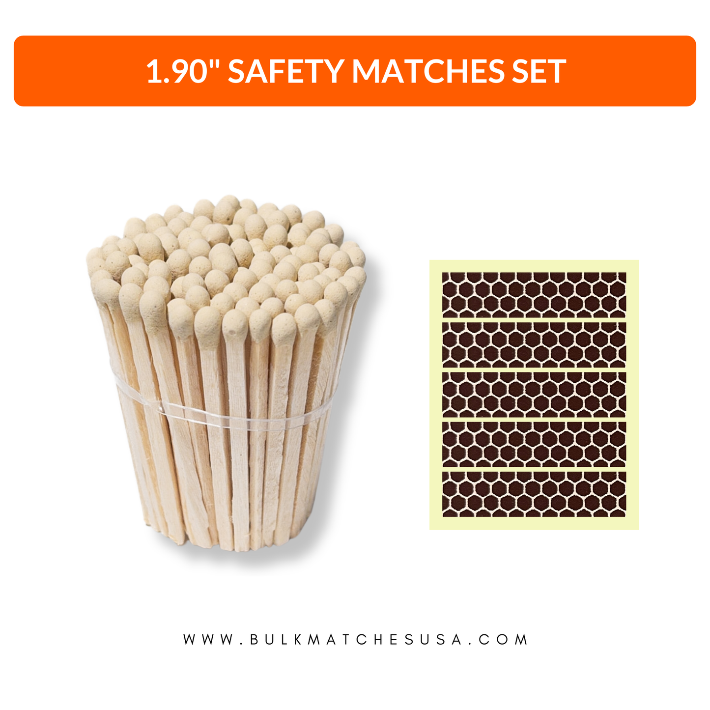 Cream 1.90" - Safety Matches