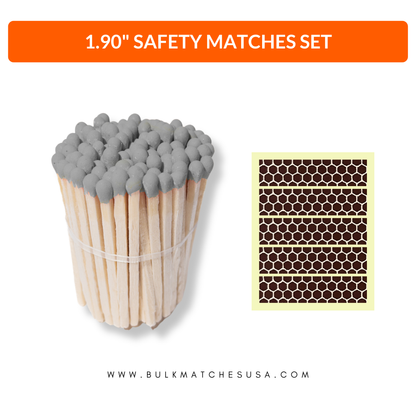 Gray Tip 1.90" - Safety Matches