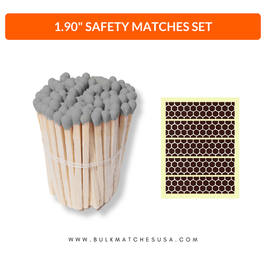 1.90” Safety Matches – Gray Tip