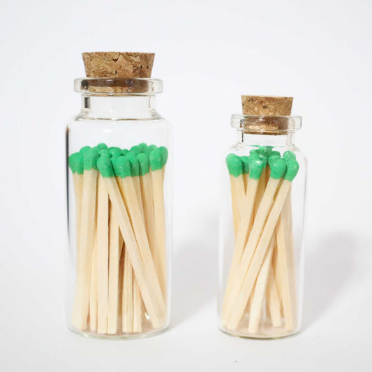 Lime Green Matches in a bottle | Wedding favors | Colorful Matches | Apothecary jars