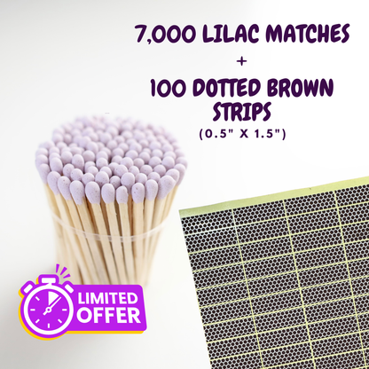 5,000 Lilac Matches + 2,000 FREE | With Striker Paper – Limited Offer | 1.90" Safety Matches