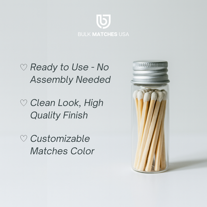Clean Look Match Bottles – Assembled (100 Ready-to-Use Bottles with Matches + Striker)