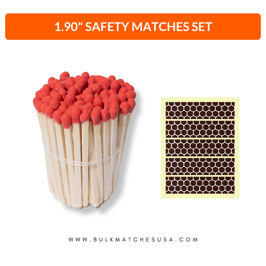 1.90” Safety Matches – Red Tip