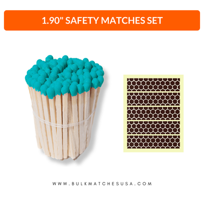 Turquoise Tip 1.90" - Safety Matches