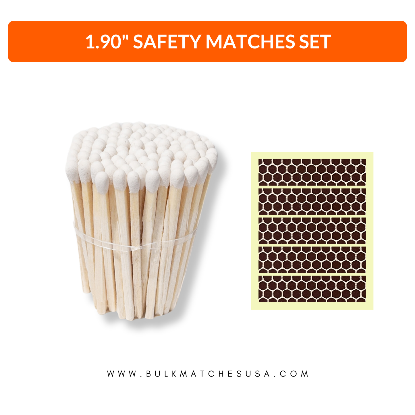 White Tip 1.90" - Safety Matches