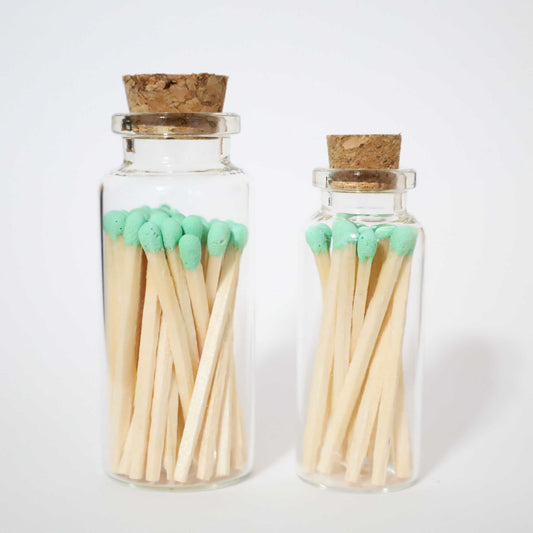 Pastel Green Matches in a bottle | Wedding favors | Colorful Matches | Apothecary jars