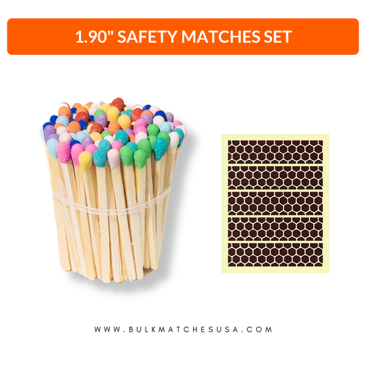 1.90” Safety Matches – Rainbow Tip (11 Colors)