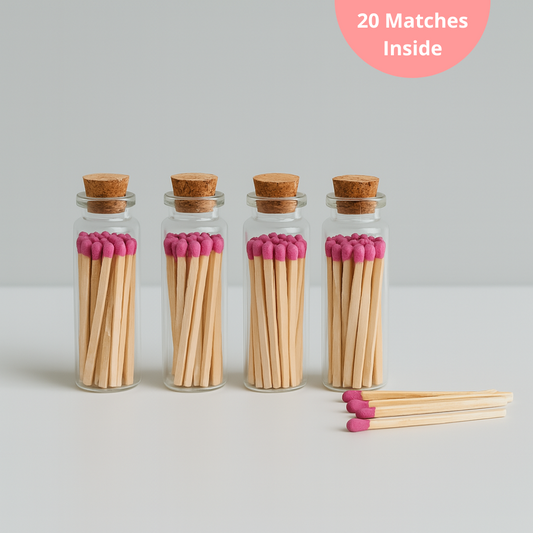 Pack of 100 Assembled Apothecary Match Bottles – Matches with Cork & Striker Paper